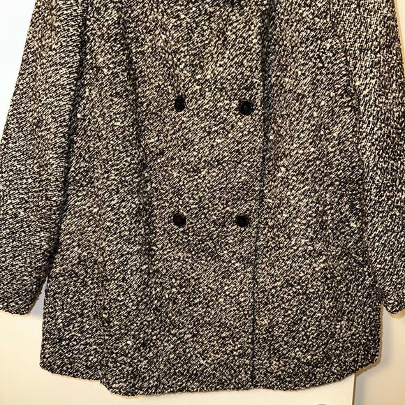Calvin Klein Women’s 2X Tweed Wool Blend Peacoat Black White Gray NWOT No Belt - Picture 2 of 11